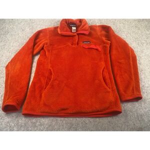 Patagonia Re-Tool Snap-T Pullover Orange Polartec Fleece Womens XS